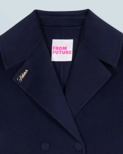 FROM FUTURE Outerwear Manteau Double Boutonnage Navy Outlet