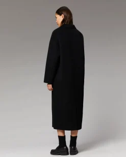 FROM FUTURE Outerwear Manteau Long Double Face Noir Hot