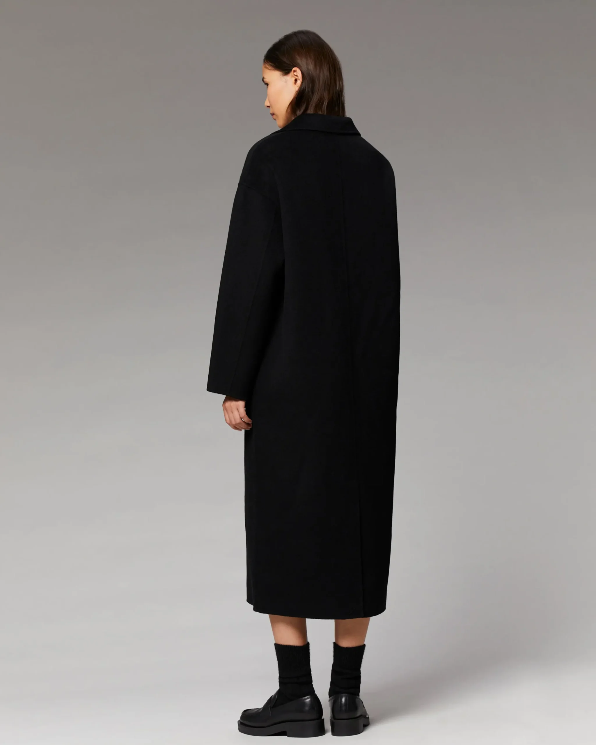 FROM FUTURE Outerwear Manteau Long Double Face Noir Hot