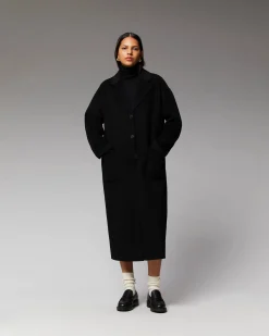 FROM FUTURE Outerwear Manteau Long Double Face Noir Hot