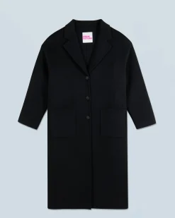 FROM FUTURE Outerwear Manteau Long Double Face Noir Hot