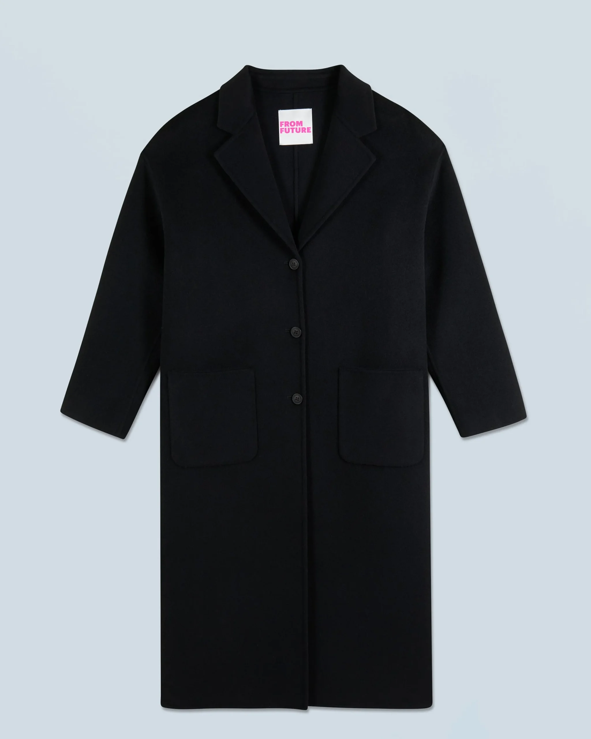 FROM FUTURE Outerwear Manteau Long Double Face Noir Hot