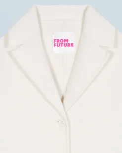 FROM FUTURE Outerwear Manteau Poches Ecru Discount