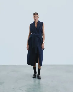 FROM FUTURE Outerwear Manteau Sans Manches Navy Shop