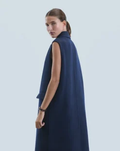 FROM FUTURE Outerwear Manteau Sans Manches Navy Shop