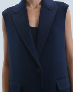 FROM FUTURE Outerwear Manteau Sans Manches Navy Shop