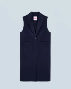 FROM FUTURE Outerwear Manteau Sans Manches Navy Shop