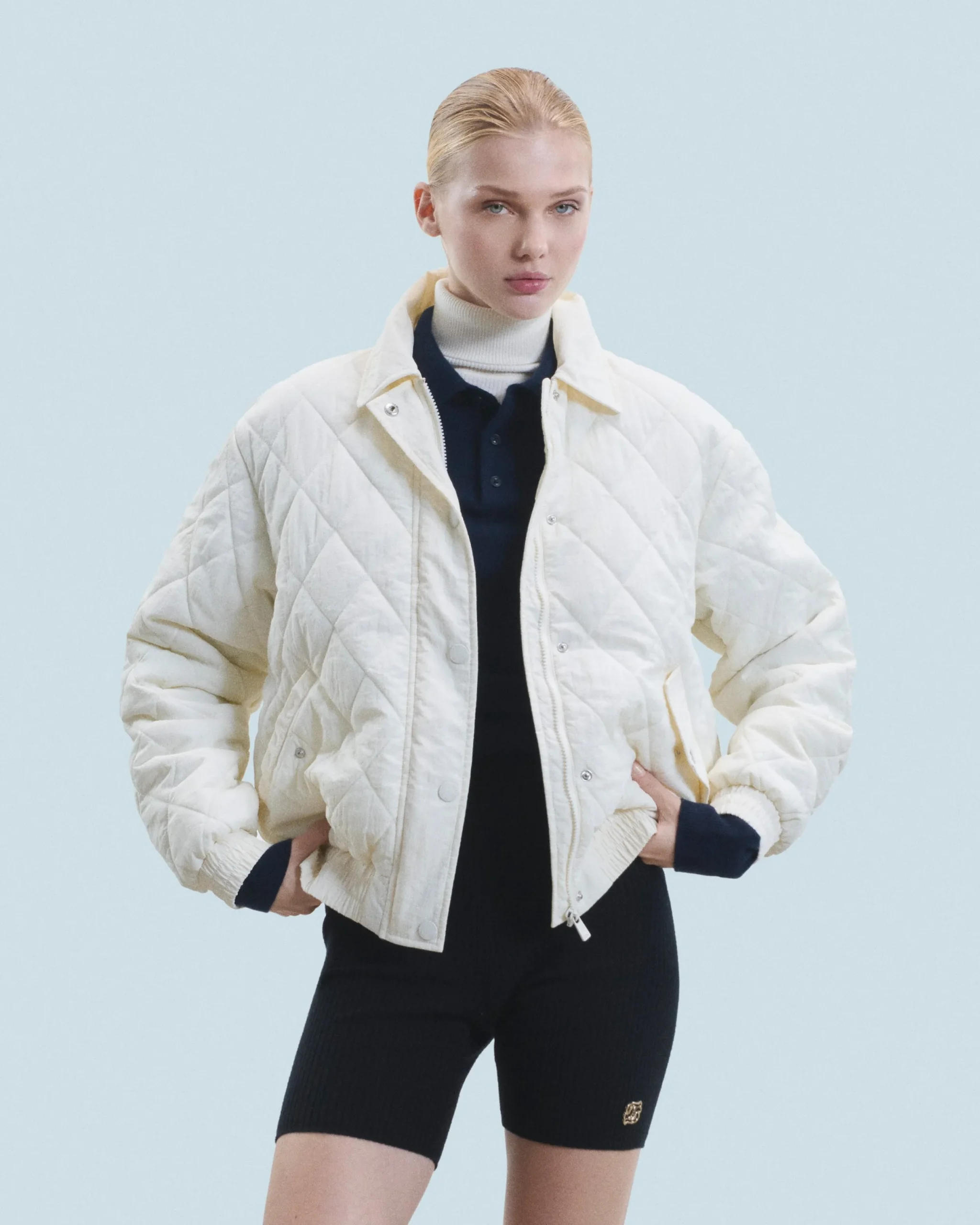 FROM FUTURE Outerwear Veste Bombers Matelassé Sable Discount
