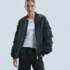 FROM FUTURE Outerwear Veste Bombers Satin Noir Store