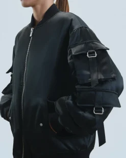 FROM FUTURE Outerwear Veste Bombers Satin Noir Store