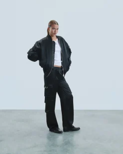 FROM FUTURE Outerwear Veste Bombers Satin Noir Store