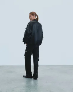 FROM FUTURE Outerwear Veste Bombers Satin Noir Store