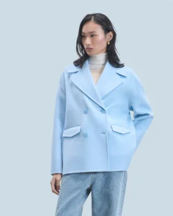 FROM FUTURE Outerwear Veste Caban BabyBlue Discount