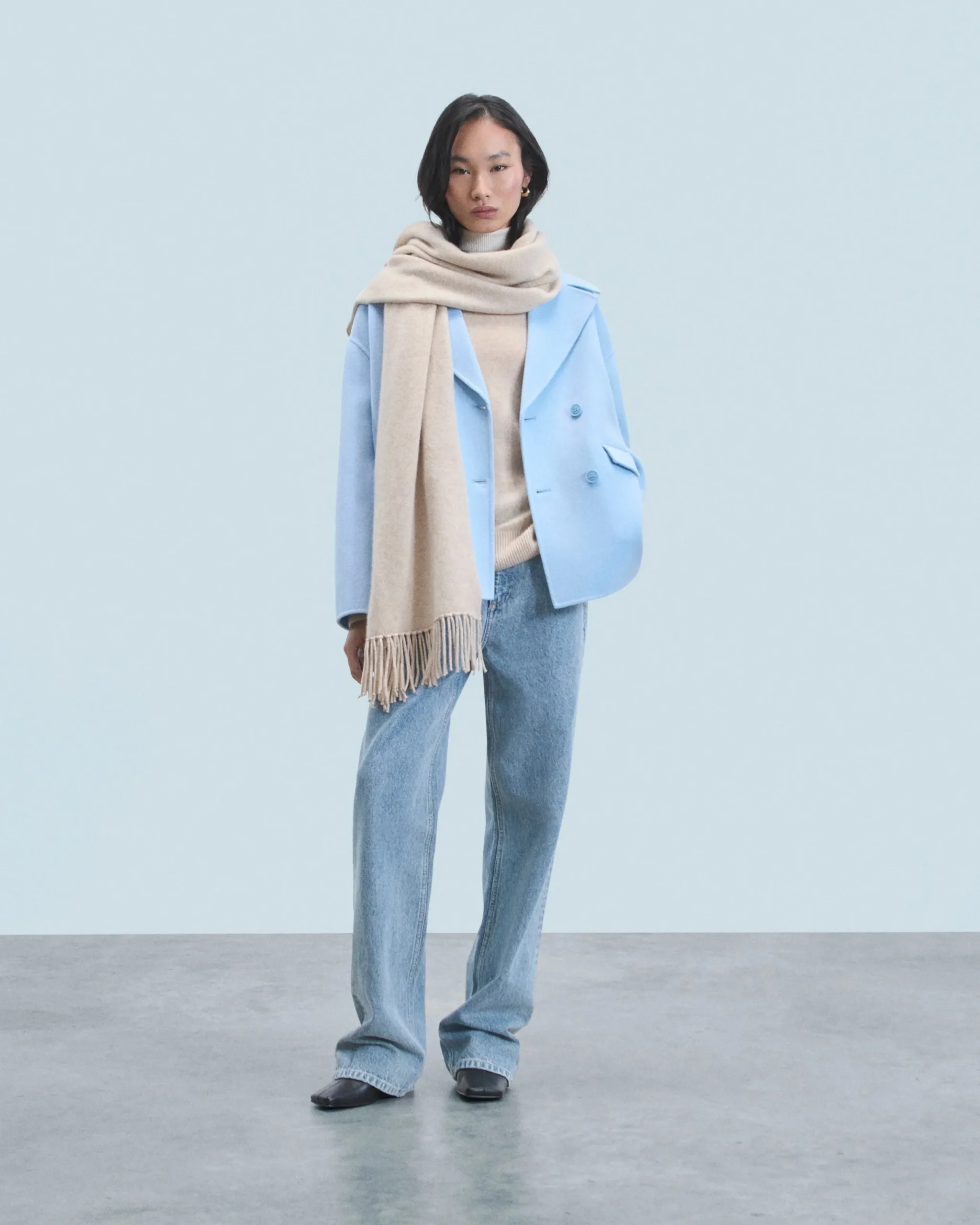 FROM FUTURE Outerwear Veste Caban BabyBlue Discount