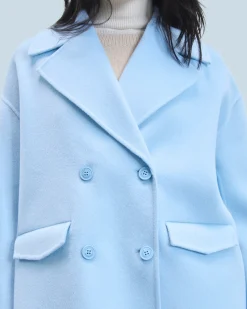 FROM FUTURE Outerwear Veste Caban BabyBlue Discount