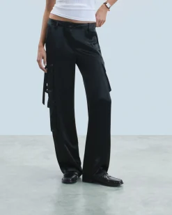 FROM FUTURE Pantalon Cargo Noir Cheap