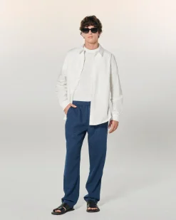FROM FUTURE Pantalon Droit Navy Outlet