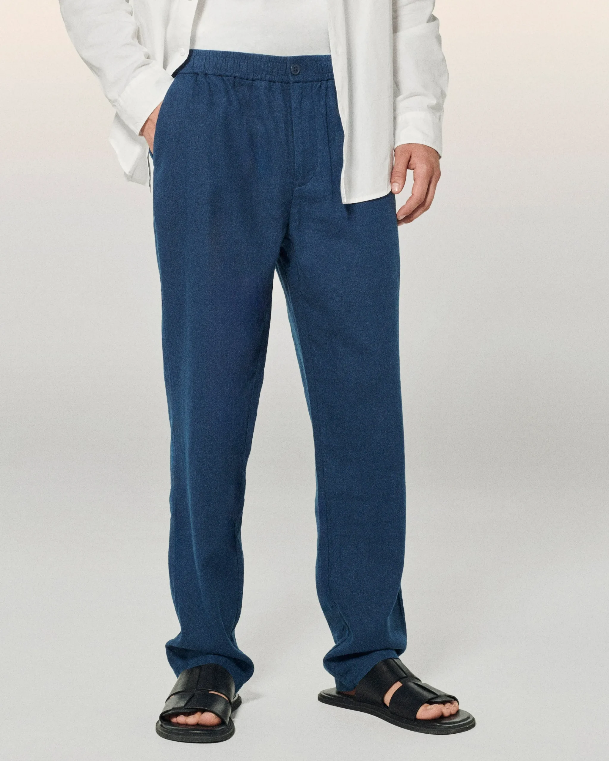 FROM FUTURE Pantalon Droit Navy Outlet