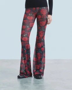 FROM FUTURE Pantalon Flare Mesh PassionateRose Hot