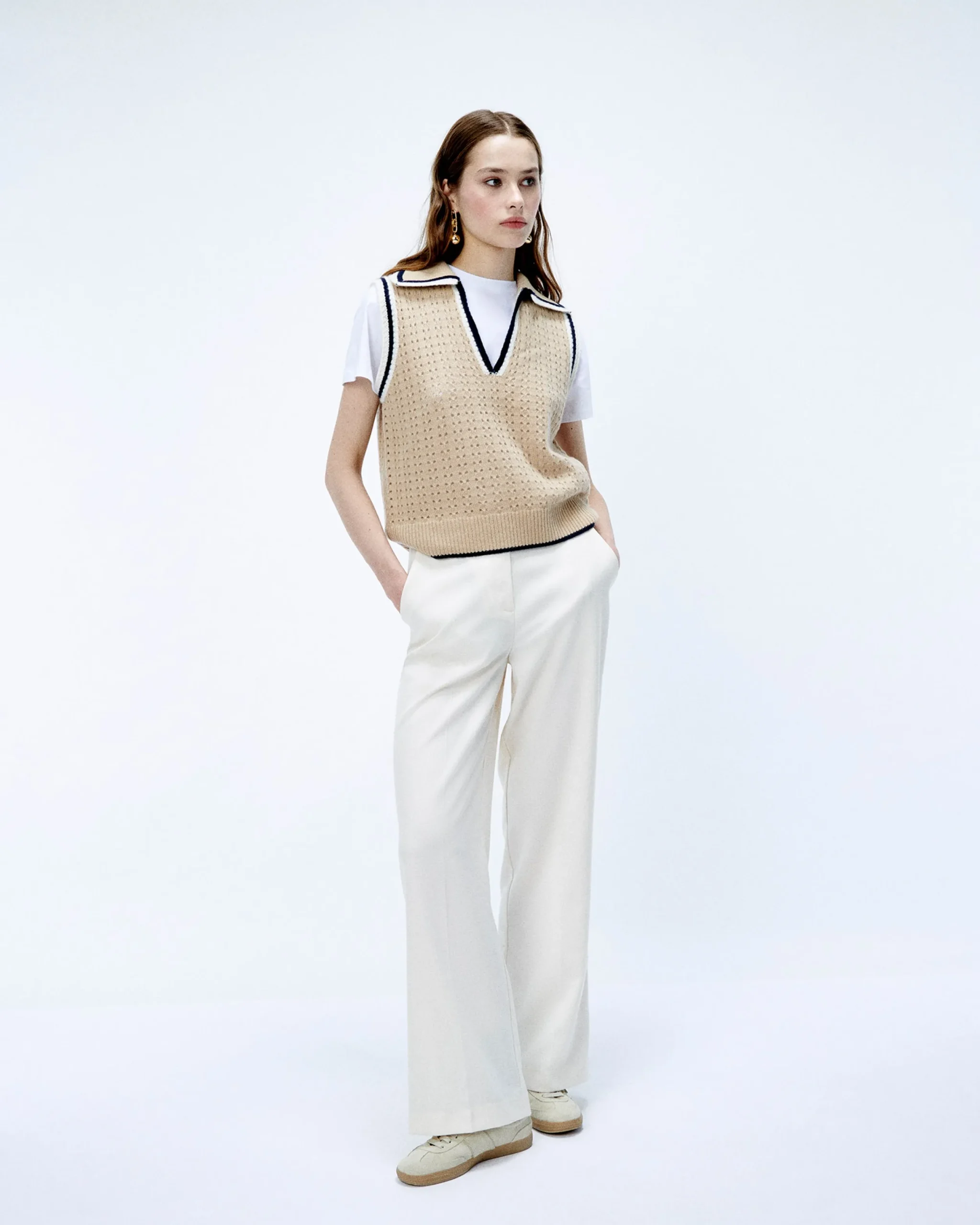FROM FUTURE Pantalon Large Ecru Best