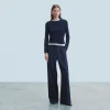 FROM FUTURE Pantalon Large Tailoring RayuresNavy Flash Sale