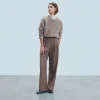 FROM FUTURE Pantalon Large Tailoring Taupe Cheap