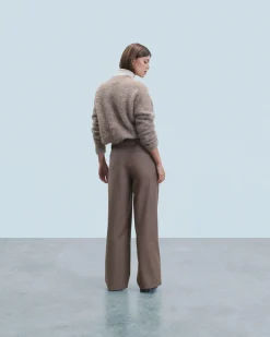 FROM FUTURE Pantalon Large Tailoring Taupe Cheap