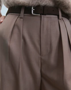 FROM FUTURE Pantalon Large Tailoring Taupe Cheap