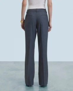 FROM FUTURE Pantalon Large Tailoring RayuresGris Sale