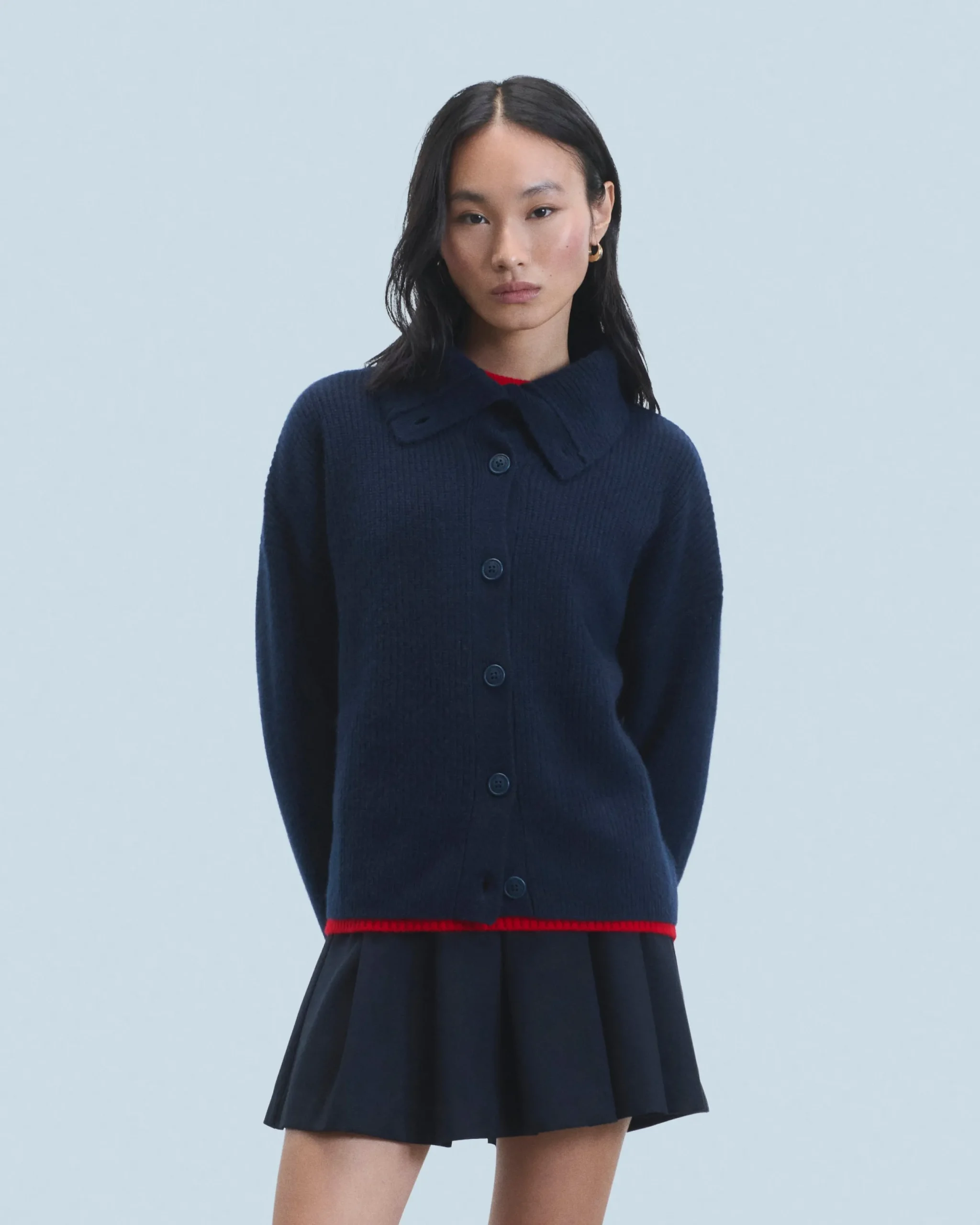 FROM FUTURE Pull Cardigan Navy Sale