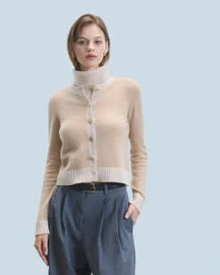 FROM FUTURE Pull Cardigan Beige Shop