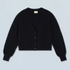 FROM FUTURE Pull Cardigan Noir Cheap