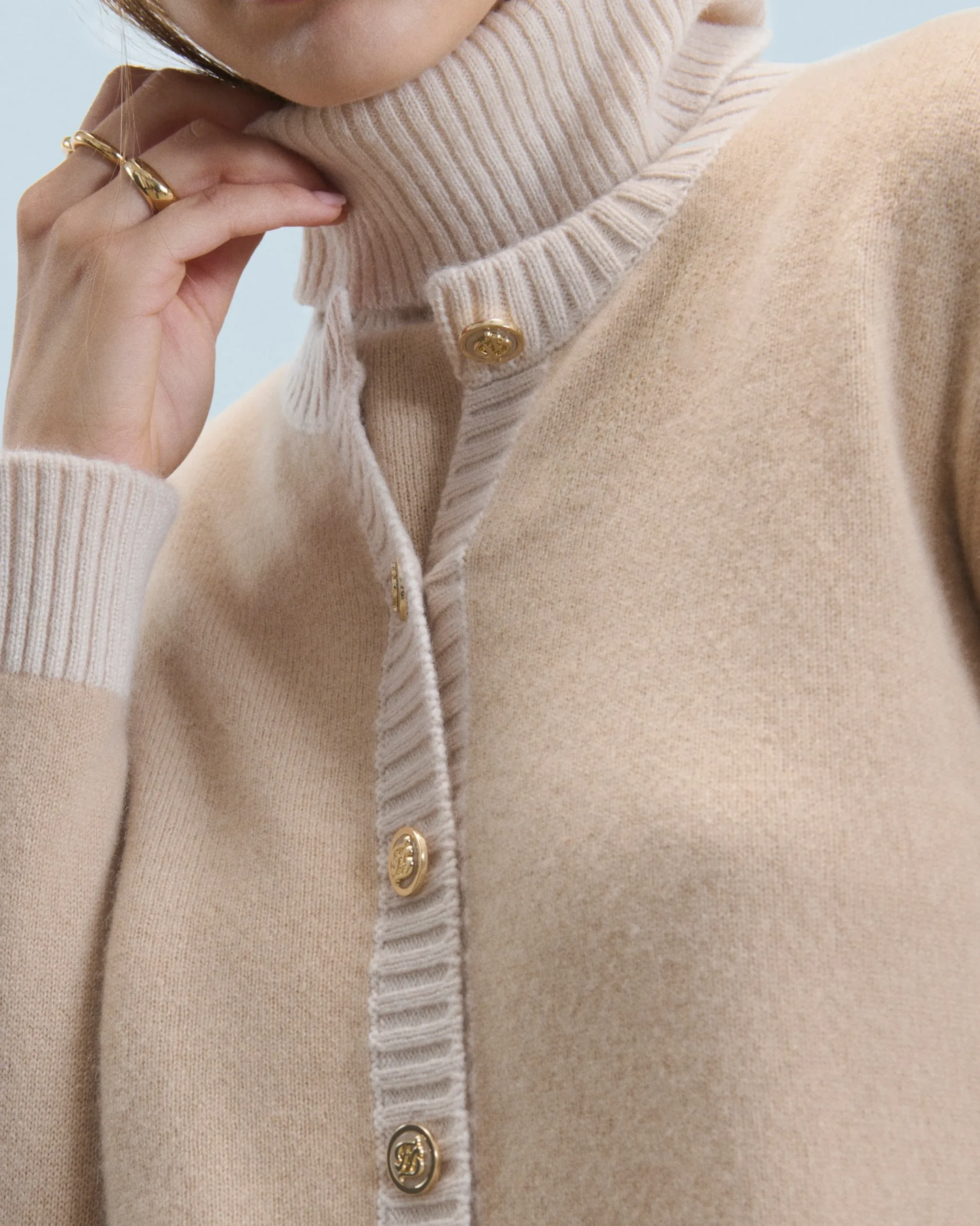 FROM FUTURE Pull Cardigan Beige Shop