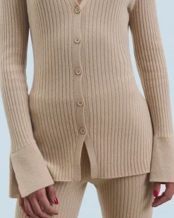 FROM FUTURE Pull Cardigan Beige Clearance