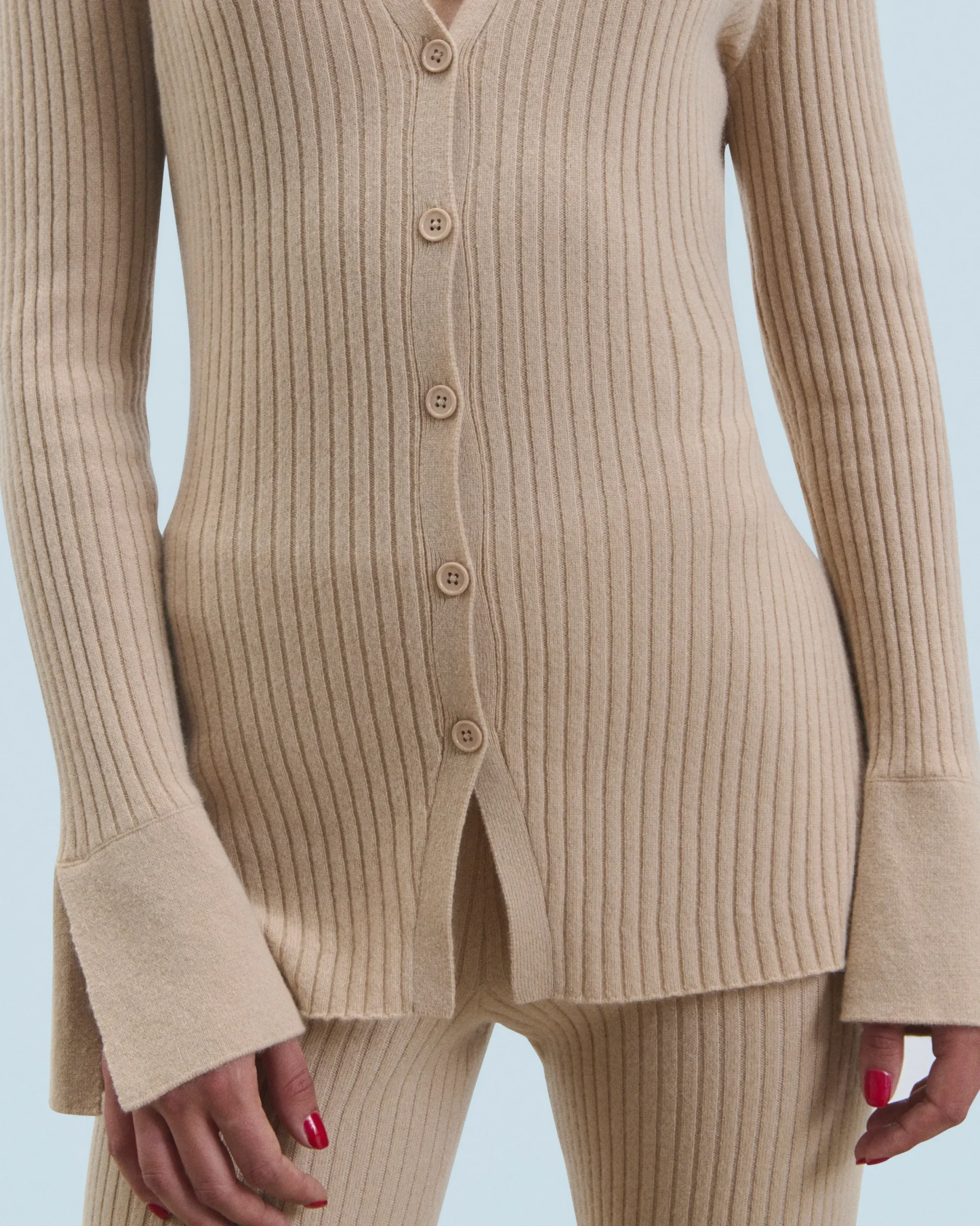 FROM FUTURE Pull Cardigan Beige Clearance