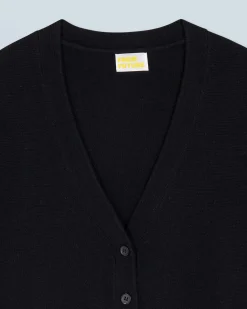 FROM FUTURE Pull Cardigan Noir Cheap