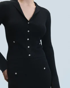 FROM FUTURE Pull Cardigan Noir Sale
