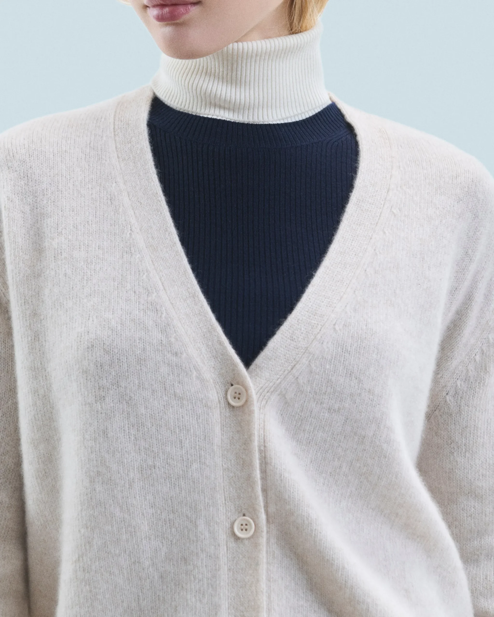 FROM FUTURE Pull Cardigan BeigeMouliné Outlet