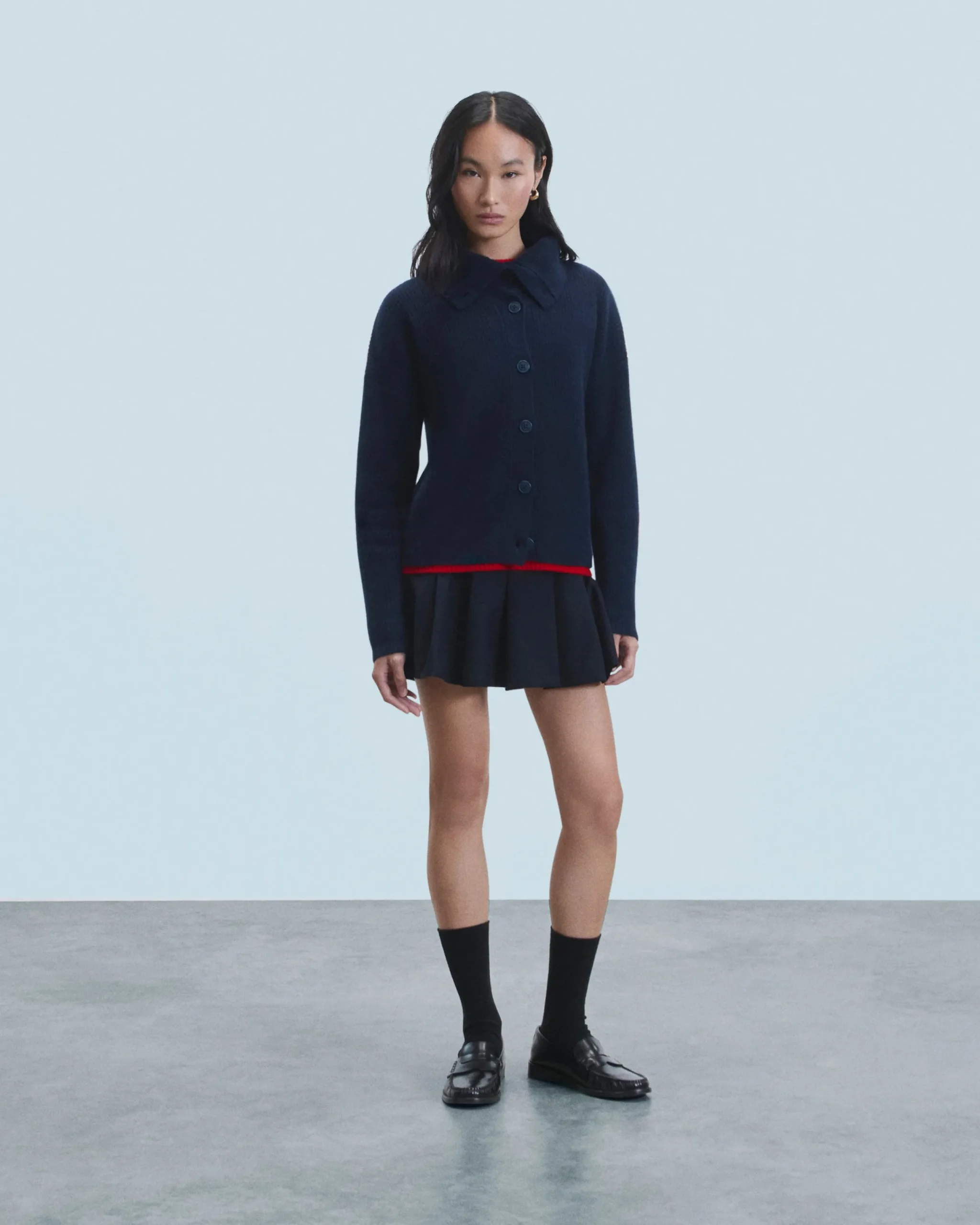 FROM FUTURE Pull Cardigan Navy Sale