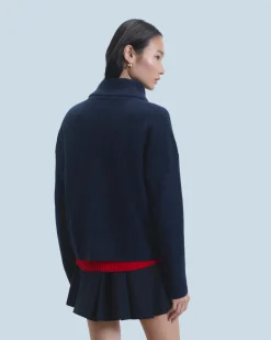 FROM FUTURE Pull Cardigan Navy Sale