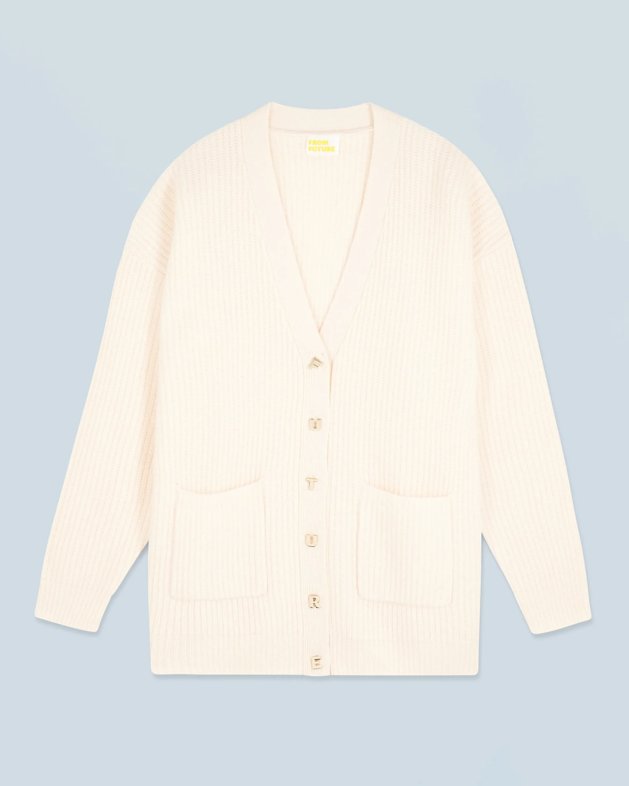 FROM FUTURE Pull Cardigan Ecru Hot