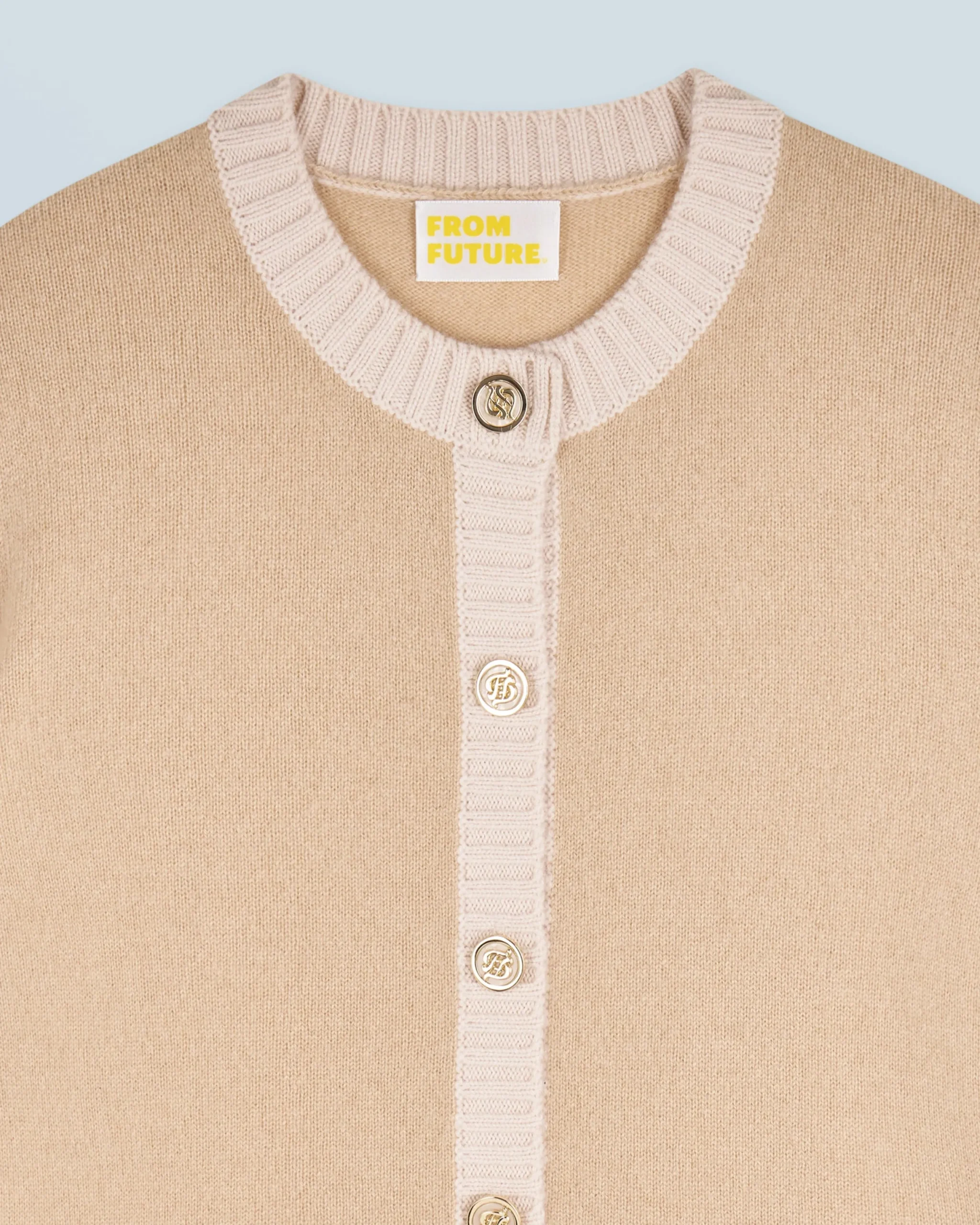 FROM FUTURE Pull Cardigan Beige Shop