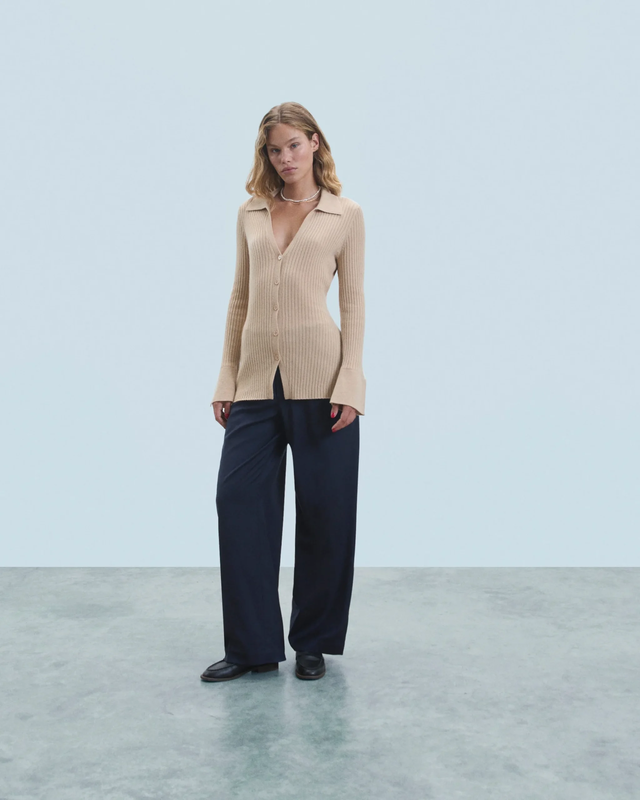 FROM FUTURE Pull Cardigan Beige Clearance