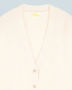 FROM FUTURE Pull Cardigan Ecru Hot