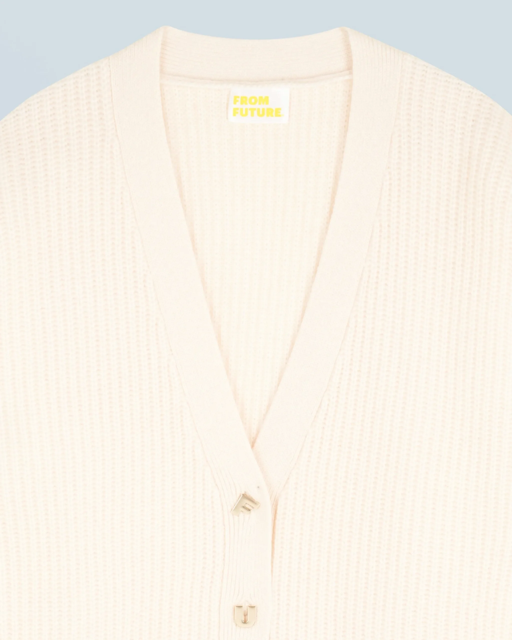 FROM FUTURE Pull Cardigan Ecru Hot