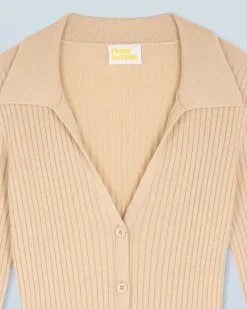 FROM FUTURE Pull Cardigan Beige Clearance