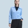 FROM FUTURE Pull Cardigan à Cotes FairyBlue Cheap