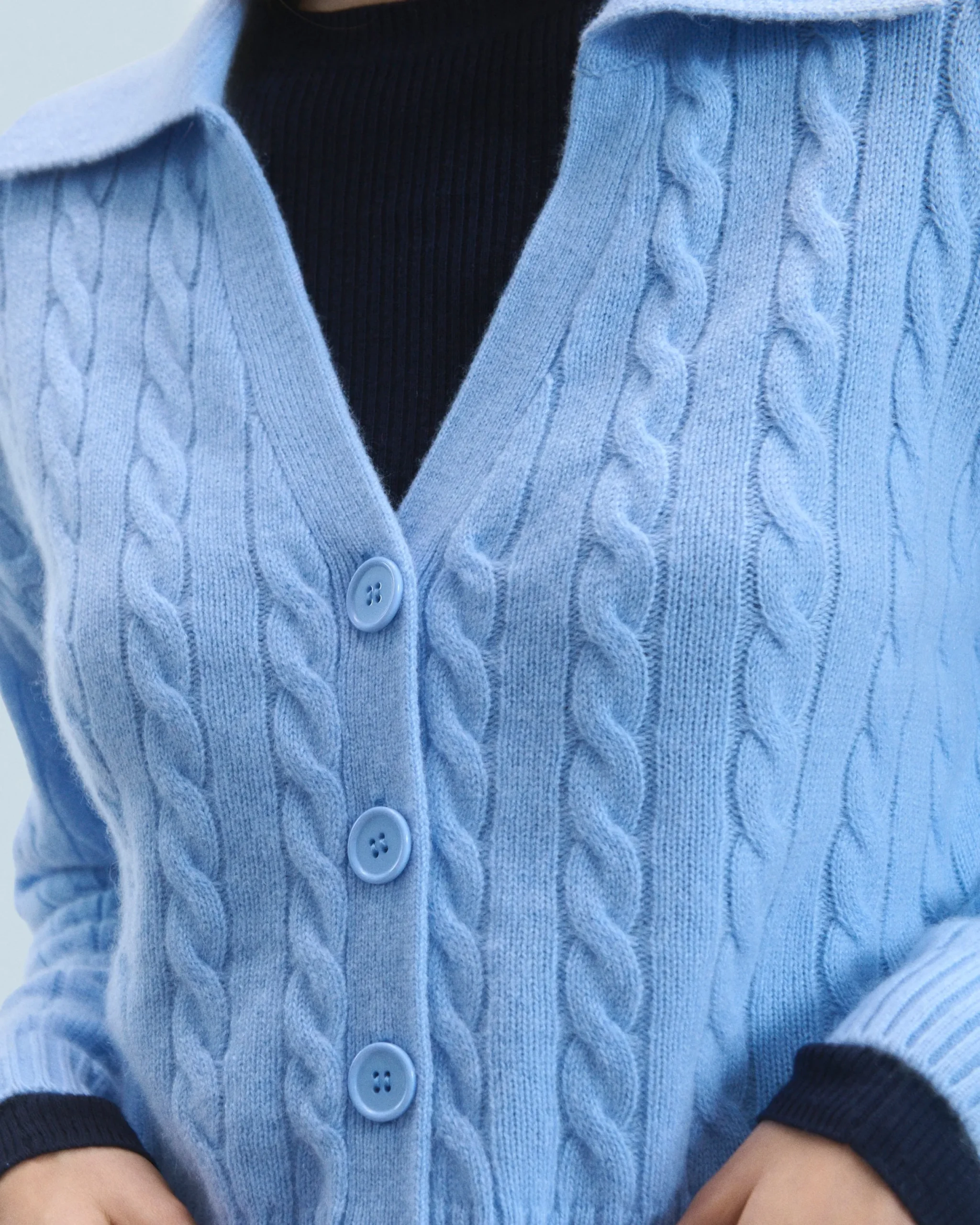 FROM FUTURE Pull Cardigan à Cotes FairyBlue Cheap