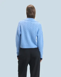 FROM FUTURE Pull Cardigan à Cotes FairyBlue Cheap