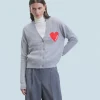 FROM FUTURE Pull Cardigan Coeur Léger GrisChinéFoncé Online